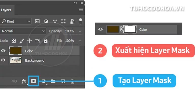 Vị trí nút tạo mặt nạ